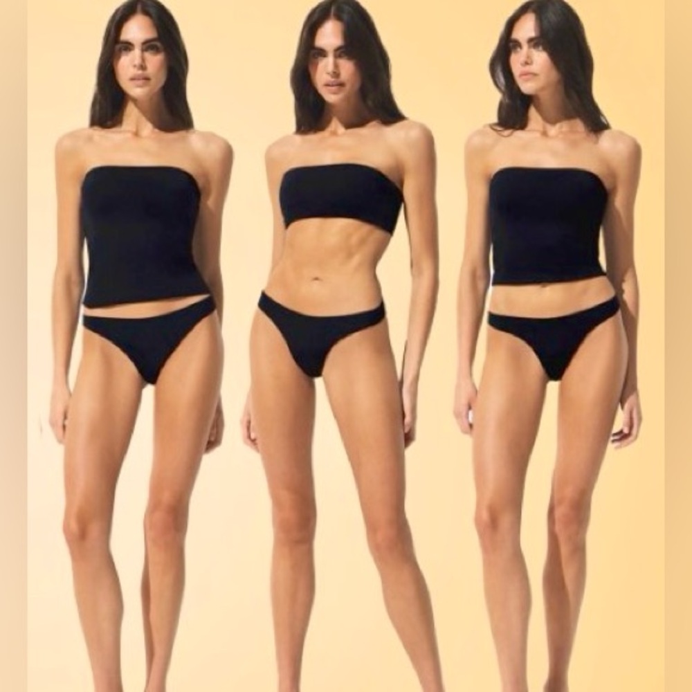 SKIMS Black Strapless Bandeau Top